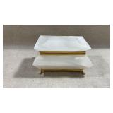 vintage white alabaster or marble trinket and