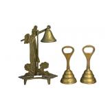 Vtg. Asian Brass Dinner Bell Statue, Vtg. Indian