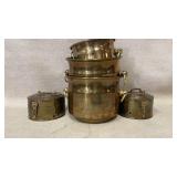 Brass Cricket Box, Handled Pots