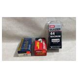 Blazer cci 44 magnum 50 center fire cartridges,