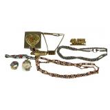 Vintage Assorted Jewelry, Necklaces, Pins,