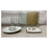 Vintage Serving Pieces-Frosted Stemware,Sandwich