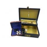Vintage jewelry box with buttons pins cufflink &