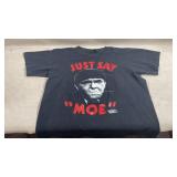 vintage The Three Stooges "Just Say Moe" graphic