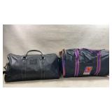 Phx suns black leather duffle bag, vintage 1990s
