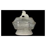 antique Gillinder & Sons Covered Oblong Compote