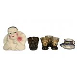 Vintage Pierrot Mime Bust, Vintage Hand-painted