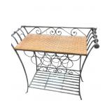 Wine Rack with Weaved Top Wrought Iron Base