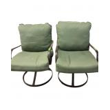 2 Outdoor Metal Swivel Rocker Chairs with nice