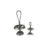 (2) Antique Silverplate Condiment Cruet Art