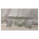 Vintage Pressed Glass Candy Dish Set of 3