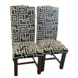 2 Accent / Dining Chairs Rustic Wood with Modern