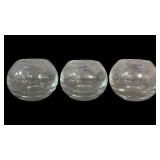 (3) Vintage Krosno Poland Bubble Sphere Bowls