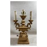 vintage style two-arm electric candelabra table