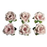 (6) Vintage Avon Porcelain Taper Holders Rose