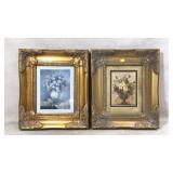 Framed Floral Wall Prints in Gold Frames