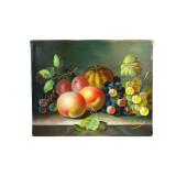 "Still Life with Peaches and Grapesï¿½ Oil on Canvas