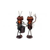 (2) Vintage Handmade Mexican Metal Art Musician