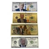 (4) novelty donald trump commemorative banknotes