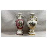 vintage porcelain urns features hand-painted