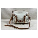 white textured leather Dooney & Bourke satchel