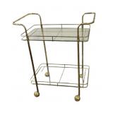 Mid Century Brass Beverage Cart
