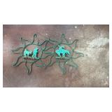 2 Lg Metal Southwest Sun End of Trail Wall Art