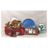 3 Photo Frame Holder, Plush Holiday Bears,