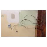 set of three freestanding curved metal plant