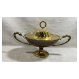 vintage neoclassical-style brass soup tureen or