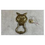 vintage penco Solid Brass Fox Head Door Knocker