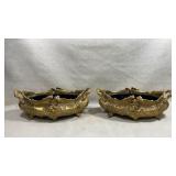 Pair of antique French-style brass jardiniï¿½re (an