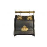 Antique Victorian Wooden Coal Scuttle with Liner