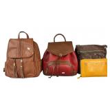 (4) Womenï¿½s Small Backpacks & Handbags, Time and