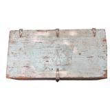 Vintage 1943 WWII Plywood Footlocker / Captainï¿½s