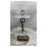 French Baroque/Louis XV-style two-tier crystal