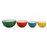 (4) Vintage Pyrex Primary Colors Nesting Bowls