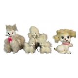 (3) Vintage 1950s Ceramic Poodle Statues Japan