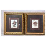 Framed Floral Prints in Gold Decorative Frames