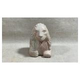 Hand carved and signed soapstone lion head bust