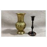 vintage black and gold etched or enameled brass