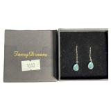 925 Sterling Silver & Opal Teardrop Earrings