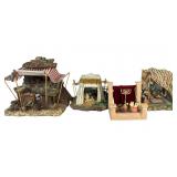 (4) Vintage Fontanini Nativity Set Backgrounds,