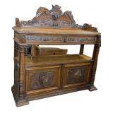 19th-century Neo-Renaissance Carved Oak Buffet
