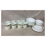 CORELLE Corning ware Livingware Cups,Saucers,Bowls