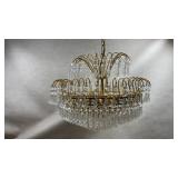 vintage multi-tiered brass and crystal c
