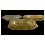 Vtg Federal Glass Madrid Serving Bowls & Platters