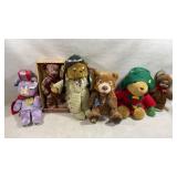 variety of vintage and collectible teddy bears