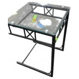 Glass top Slide under side Table 18x18x25h