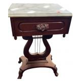 Marble Top Rosewood Harp Table